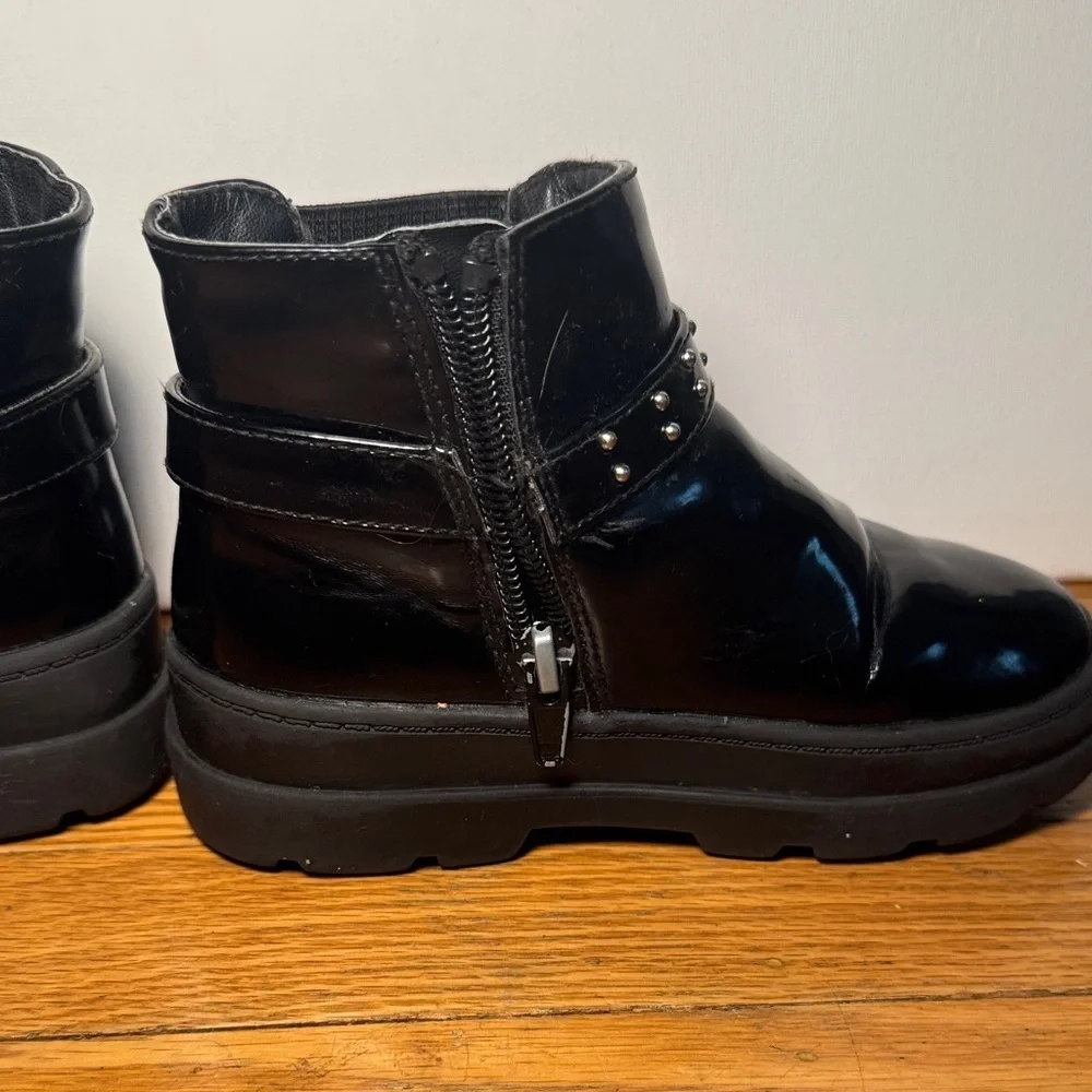 Sugar Black Kids Boots with Heart Accent